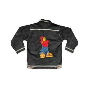 Y2k Vintage Evolution Embroidered Heavy Denim Button Up Size L